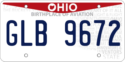 OH license plate GLB9672