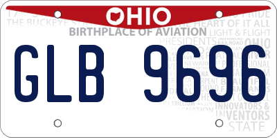 OH license plate GLB9696