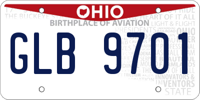 OH license plate GLB9701