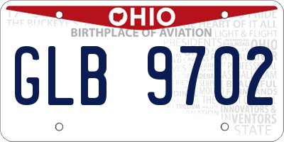 OH license plate GLB9702