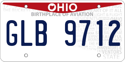 OH license plate GLB9712