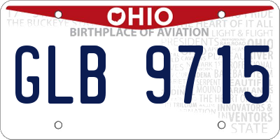 OH license plate GLB9715