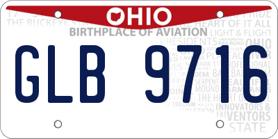 OH license plate GLB9716