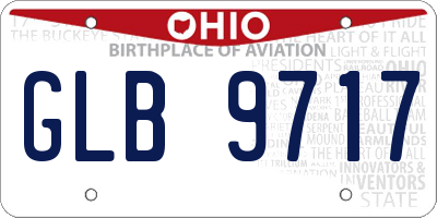 OH license plate GLB9717