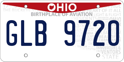 OH license plate GLB9720