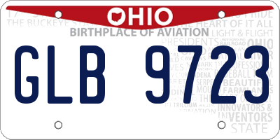 OH license plate GLB9723