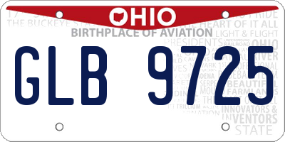 OH license plate GLB9725