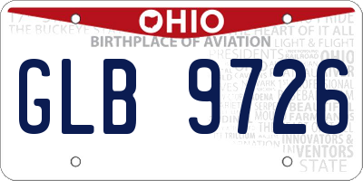 OH license plate GLB9726