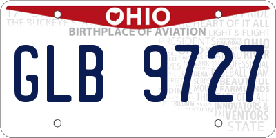OH license plate GLB9727