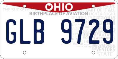 OH license plate GLB9729