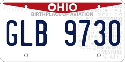 OH license plate GLB9730