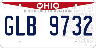 OH license plate GLB9732