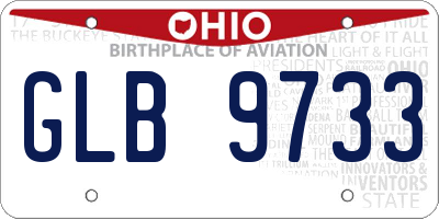 OH license plate GLB9733