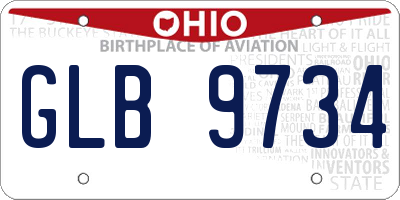 OH license plate GLB9734