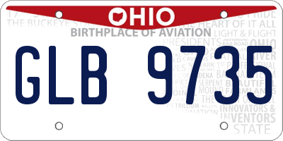 OH license plate GLB9735