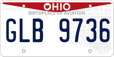 OH license plate GLB9736