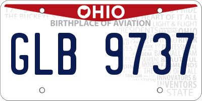 OH license plate GLB9737