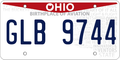 OH license plate GLB9744