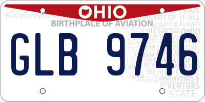 OH license plate GLB9746