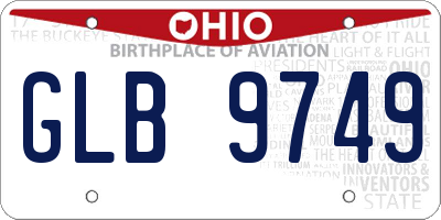 OH license plate GLB9749