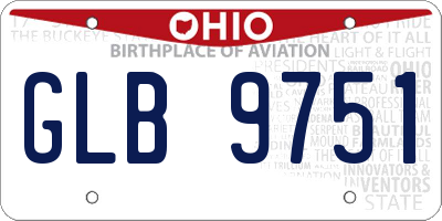 OH license plate GLB9751