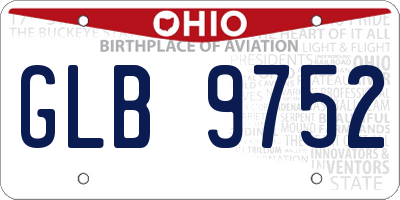 OH license plate GLB9752