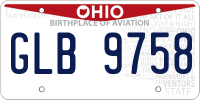 OH license plate GLB9758