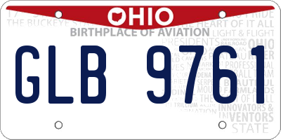 OH license plate GLB9761