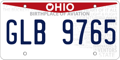 OH license plate GLB9765