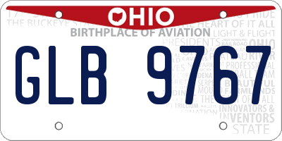 OH license plate GLB9767