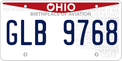 OH license plate GLB9768