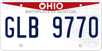 OH license plate GLB9770