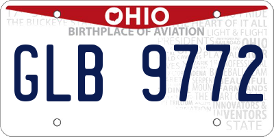 OH license plate GLB9772