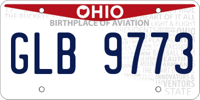 OH license plate GLB9773