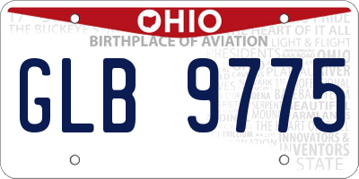 OH license plate GLB9775