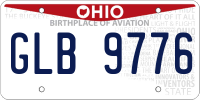 OH license plate GLB9776
