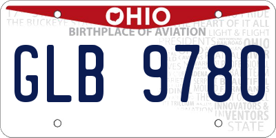 OH license plate GLB9780