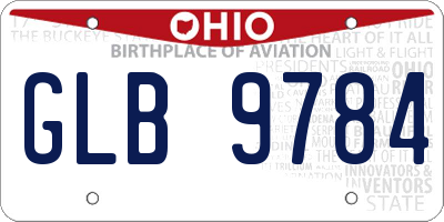OH license plate GLB9784