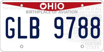 OH license plate GLB9788