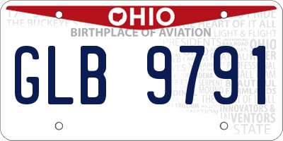 OH license plate GLB9791