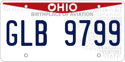 OH license plate GLB9799