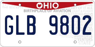 OH license plate GLB9802