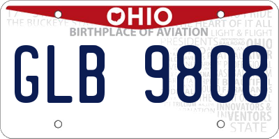 OH license plate GLB9808