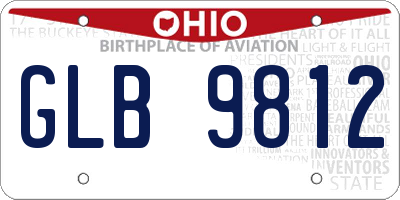 OH license plate GLB9812