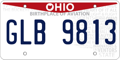 OH license plate GLB9813