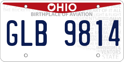 OH license plate GLB9814