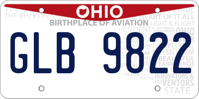 OH license plate GLB9822
