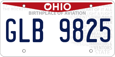OH license plate GLB9825