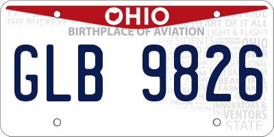 OH license plate GLB9826