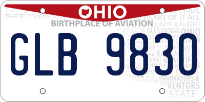 OH license plate GLB9830